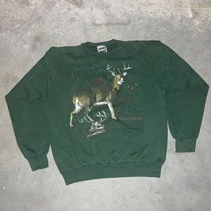 Vintage 90s Whitetail Deer Sweatshirt Deer Crewneck